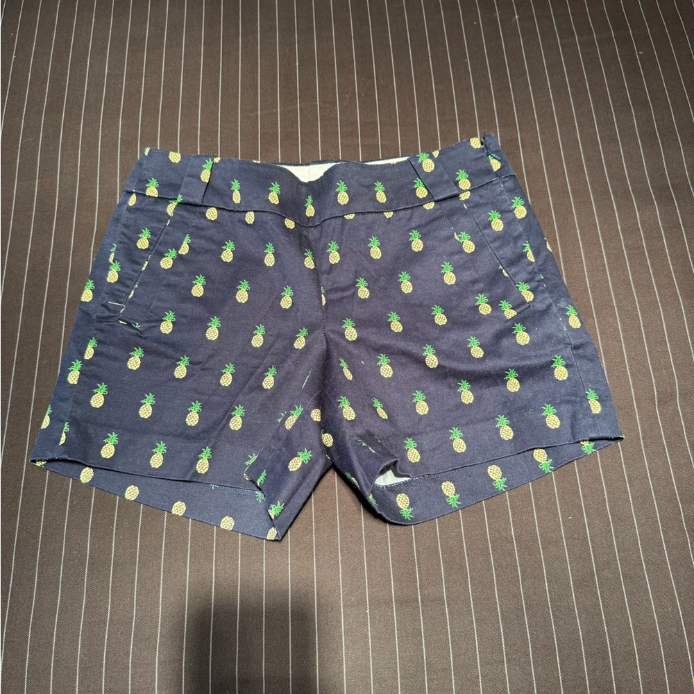 J. Crew Navy Pineapple Print Women's Bermudas